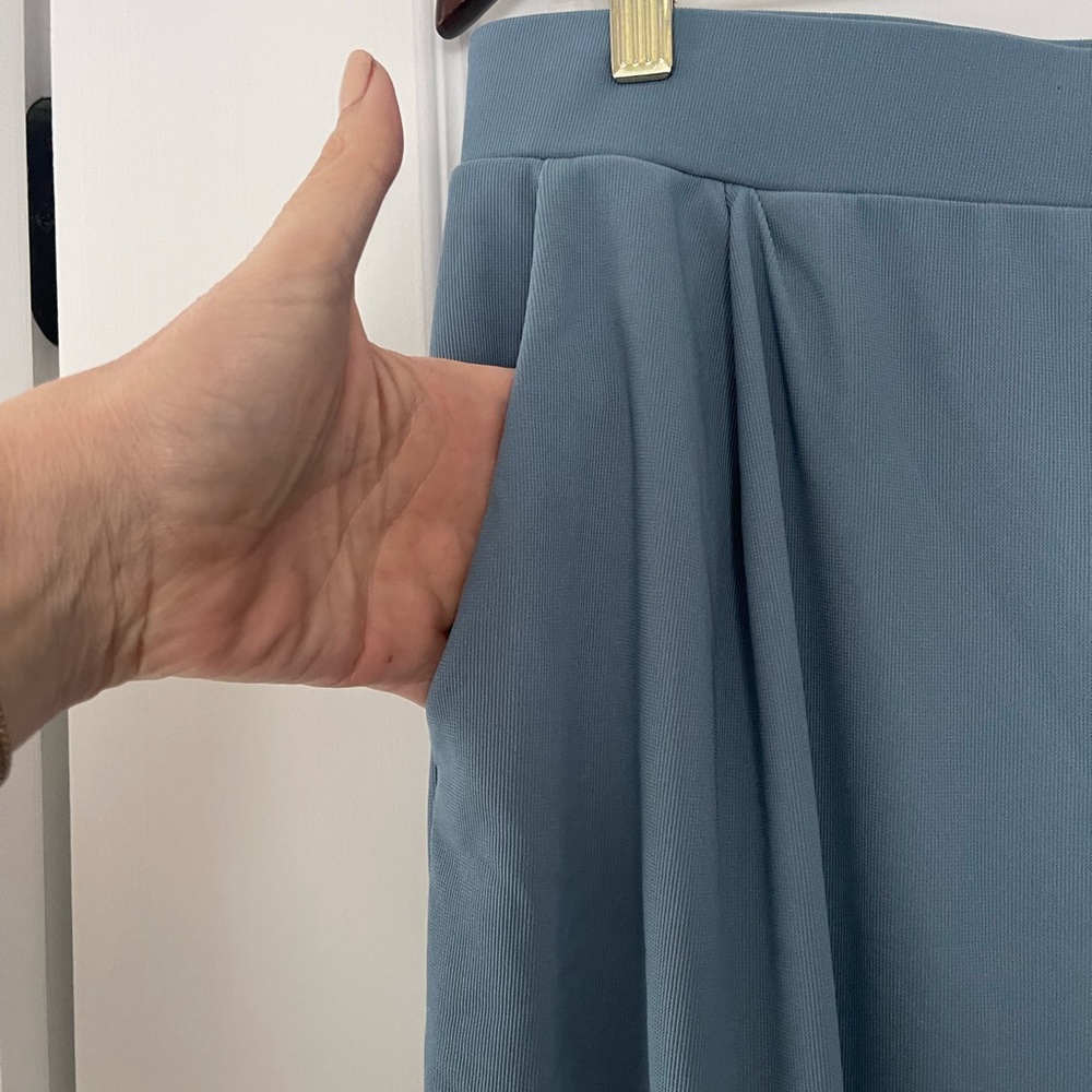Halara Flex Micro Waffle Pull On High Waisted Wide Leg Pants Light Blue XL NWT - Picture 6 of 10